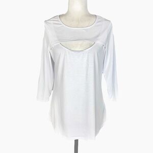 89th & Madison white cutout top